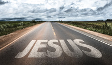Jesus Written On Rural Road