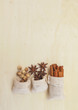 © sirirak - Spices in canvas bag with space