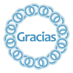 Poster - Gracias Text Inside Blue Rings Circular 