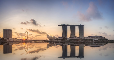 Wall Mural - Singapore Skyline and view of Marina Bay