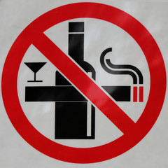 sign of no smoking and no drink