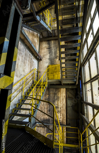 Nowoczesny obraz na płótnie Metal stairs in factory