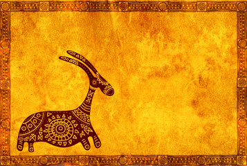 Poster - Background with African traditional animal