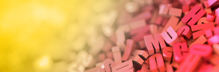 Wall Mural - infinite letters background, original 3d illustration.