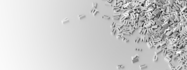 Wall Mural - infinite letters background, original 3d illustration.