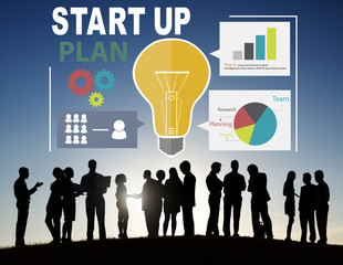 Canvas Print - Start Up Launch Business Ideas Plan Creativity Concept