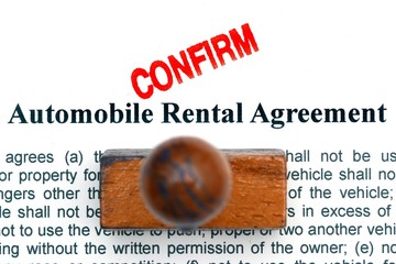 Sticker - Automobile rental agreement