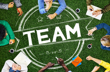 Wall Mural - Team Teamwork Collaboration Cooperation Business Concept