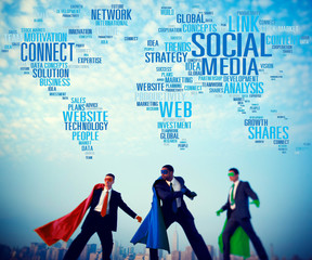 Wall Mural - Social Media Internet Connection Global Communications Networkin