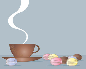 Wall Mural - macaroons and coffee