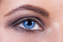 Close Up Of A Blue Woman Eye
