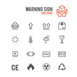 Box warning sign icon set. Vector illustration.