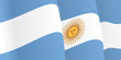 Background with waving Argentine Flag. Vector