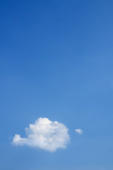 Wall Mural - One cloud over horizon. Blue sky and cloud.