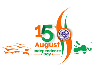 Wall Mural - Indian Independence Day concept with text 15th August