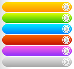Poster - Colorful button/banner templates. Horizontal bars with blank spa