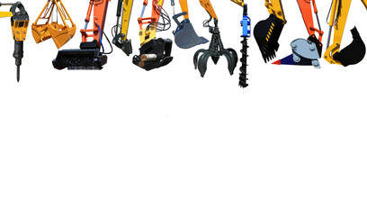 Wall Mural - Construction machines and tools, engineering and construction