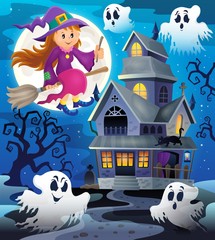 Poster - Image with haunted house thematics 8