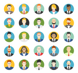 Set of avatars. Vector illustration, flat icons.