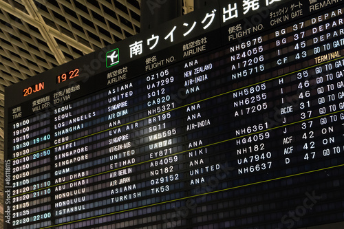 Airport Electronic Message Board 空港 電光掲示板 Wall Mural Motive56 Airport Electronic Message Board 空港 電光掲示板 Wall Mural Motive56