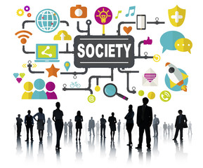 Wall Mural - Society Social Media Social Networking Connection Concept