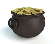 3d Illustration Of A Pot Of Gold