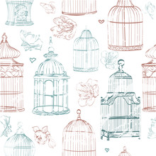 Seamless Pattern With Cages