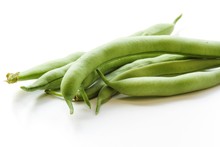 Freshly Picked Green Beans Isolated On White