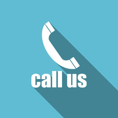 Poster - call us flat icon phone sign