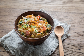 Wall Mural - Soup with red lentils and spinach