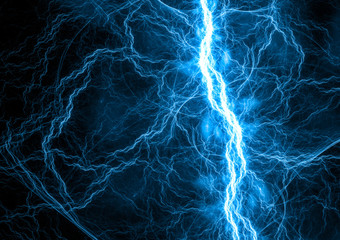 Wall Mural - blue electric lightning