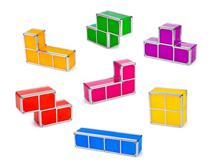 Poster - Set of tetris toy blocks