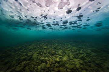 Wall Mural - Under ice river