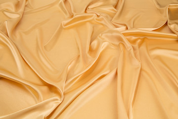 Golden silk drapery.
