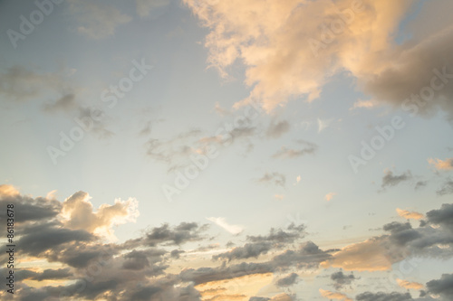 Obraz w ramie evening clouds colors orange golden