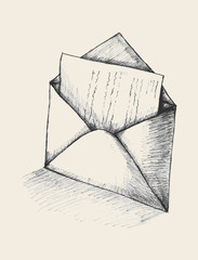 Wall Mural - letter sketch
