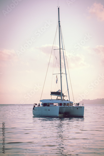 Fototapeta na wymiar Recreational Yacht at the Indian Ocean