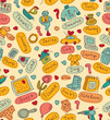 © Chief Crow - Gifts and presents icons and objects seamless pattern color