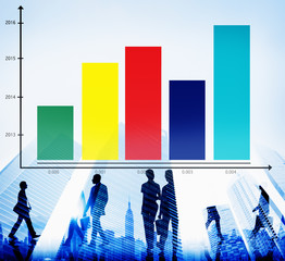 Wall Mural - Bar Graph Analysis Achievement Improvement Strategy Success Conc