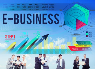 Sticker - E-Business Global Business Digital Marketing Concept