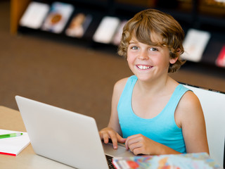 Little boy with laptop