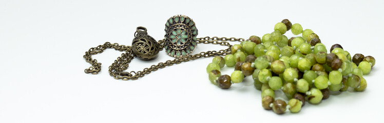  Ожерелья и кольцо в стиле steampunk 