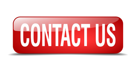 Sticker - contact us red square 3d realistic isolated web button