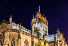St Giles' Cathedral In Edinburgh At Night