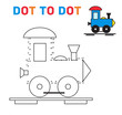 Connect the dots game train vector 