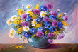 oil painting - bouquet of wildflowers