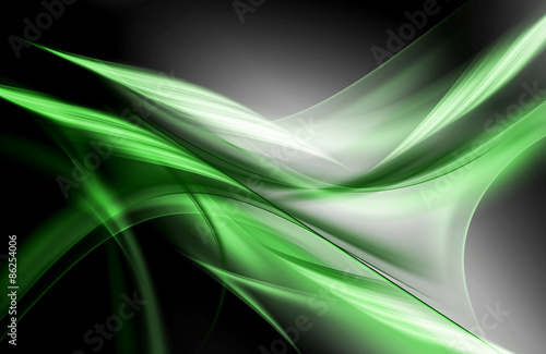 Naklejka - mata magnetyczna na lodówkę Amazing Green Abstract Waves Background