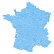 Scribble Landkarte Frankreich