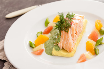 salmon with sauce