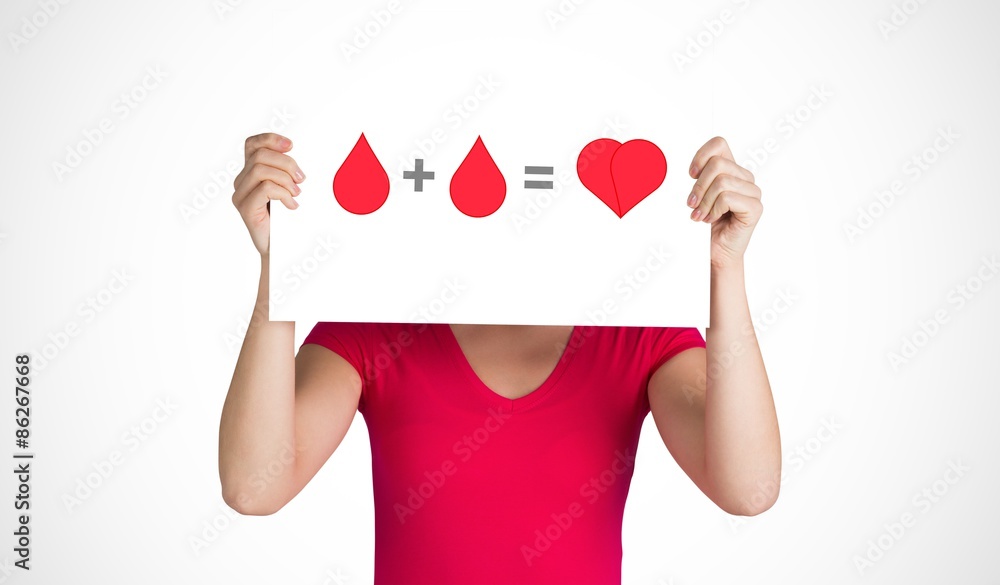 A blood donation sign being held up - obrazy, fototapety, plakaty 